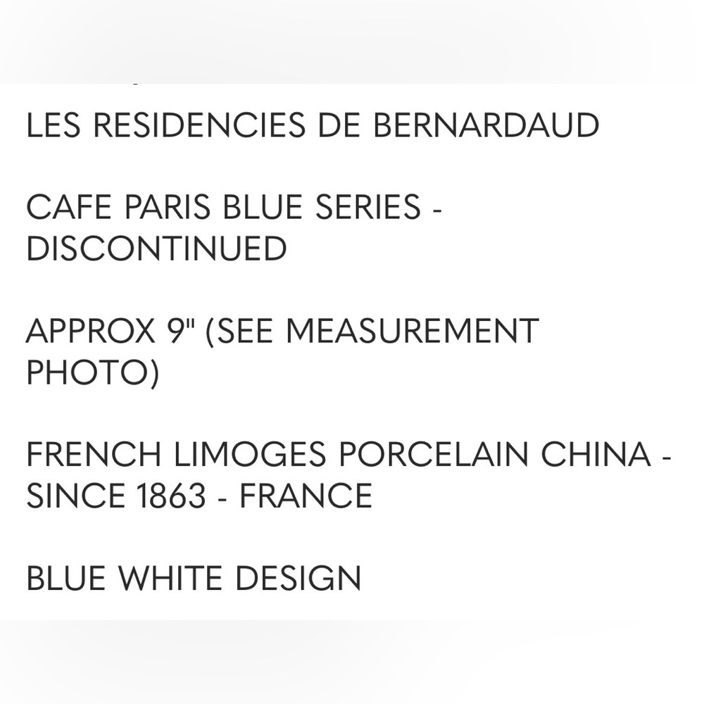Bernardaud Cafe Paris Blue Salad Bowl ~ France Discontinued No flaws - Picture 6 of 6